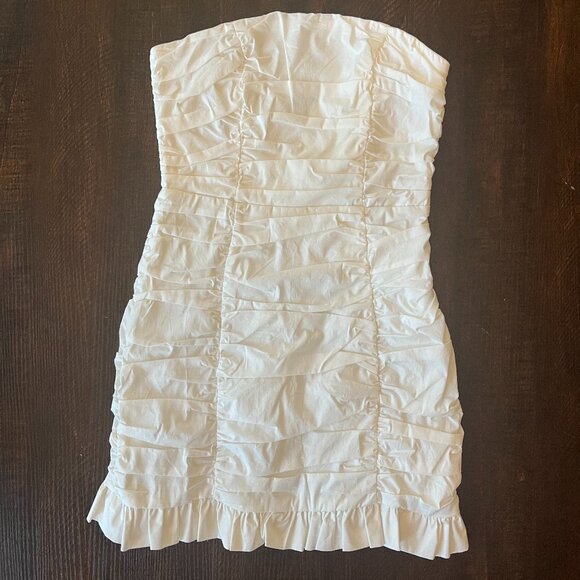 Forever 21 NWT White Strapless Mini Dress size S - Picture 1 of 9